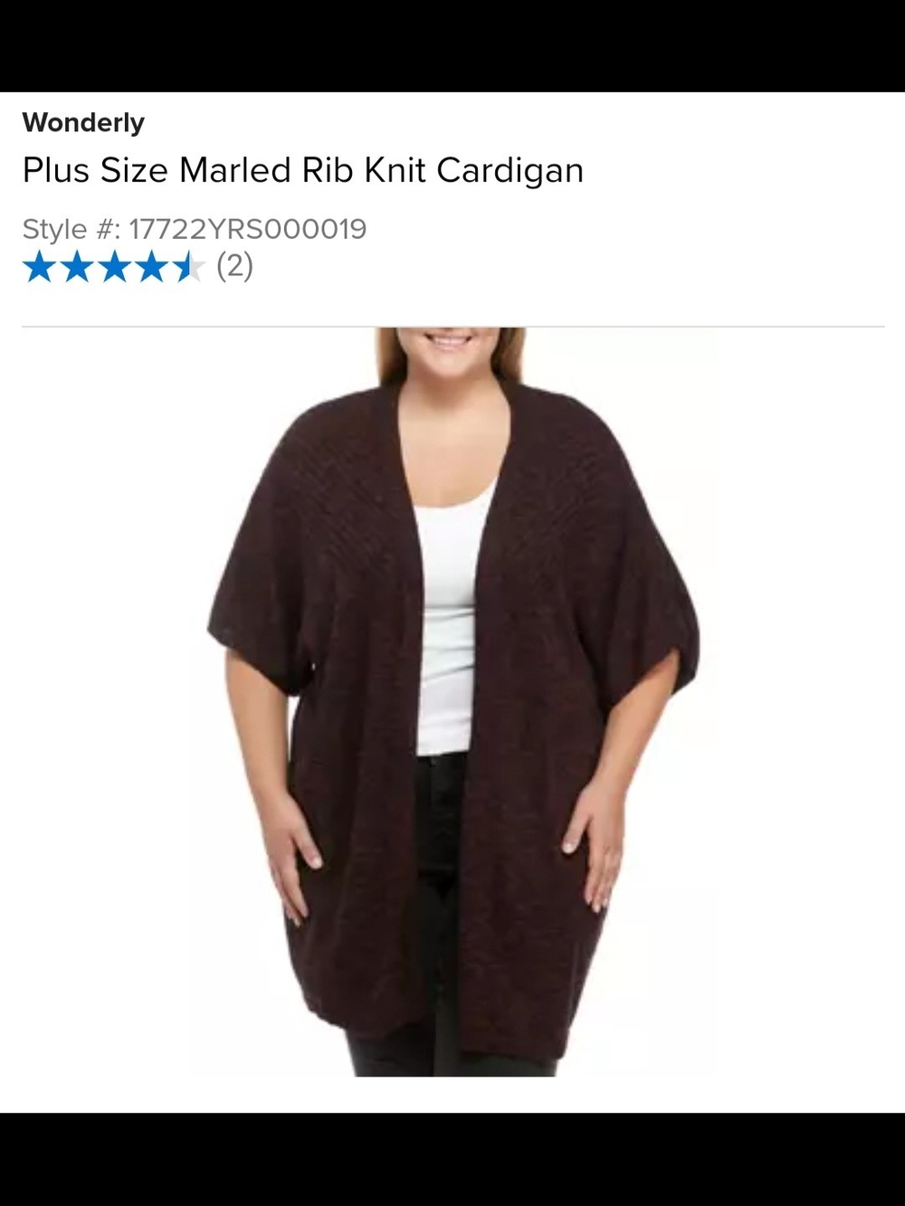 Wonderly Marled Rib Knit Open-Front Cardigan - Blue